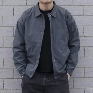 La mejor chaqueta acolchada de invierno informal Unisex, lona otoñal, tejido de ganchillo, técnica lavada, cuello mandarín, cremallera frontal - Product Image 1