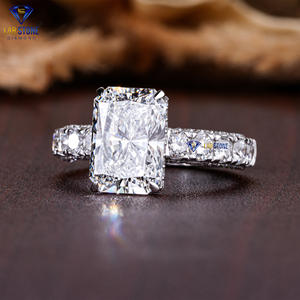 3.99 TDW Radiant & Round Cut Diamond Bague en or blanc par Lab-Stone/Bague avec une touche de glamour/couleur EF-VS - Product Image 5