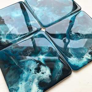 Custom Designed Resin and Wooden <b>Coasters</b>, Handmade Stone <b>Drink</b> <b>Coasters</b> Perfect <b>for</b> Corporate Gifting, Events, and Home - Product Image 1