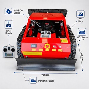 <span class=keywords><strong>INMA</strong></span> 550 Desbrozadora de Arrastre Remoto con Cuchilla Topadora Delantera 50 °   Cortadora de Césped a Control Remoto de 500 m con Motor Euro5 para Huertos y Viñedos - Product Image 5