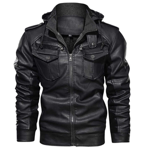 Veste bomber imperméable coupe ajustée rembourrée en cuir PU à col montant avec logo personnalisé en gros pour hommes, nouvelle collection 2025 - Product Image 1