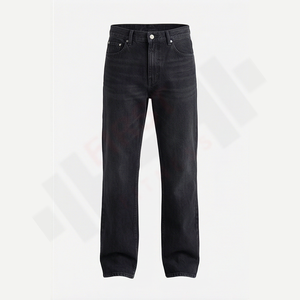 Proveedor Mayorista de Jeans de Mezclilla para Hombre, Estilo Baggy Recto, con Pedrería Completa de 14 Onzas, Impresión Digital 3D y Cinturón en la Cintura - Product Image 1
