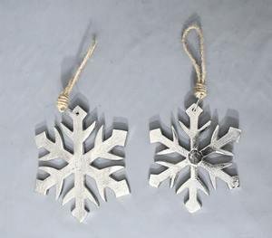 Decoración navideña hecha a mano a granel, decoración elegante para el hogar, copo de nieve de cobre y hierro, muñeco de plástico Artificial para el hogar festivo - Product Image 3