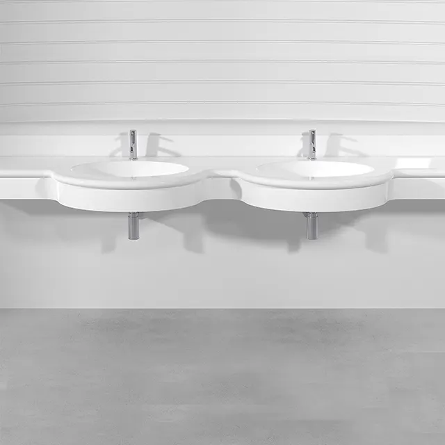 High italian quality composite resin form 1700 to 2500x530xh245 on measure washbasin on top OVAL SMALL for retail
