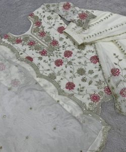 Algodón Anarkali tradicional Salwarkameez traje señoras 3 piezas para mujeres niñas estilo indio pakistaní - Product Image 3