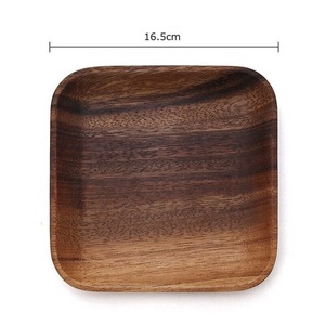 Vente chaude Écologique En Bois D'acacia Plateau De Service Bambou Motif Découpe Poignées Conception Rectangulaire pour Thé Snacks Café Servir - Product Image 2