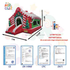 Château Gonflable Noël Grossiste avec Parcours Obstacles, Commercial Jumping Castle pour <span class=keywords><strong>Location</strong></span> Événements - Product Image 5