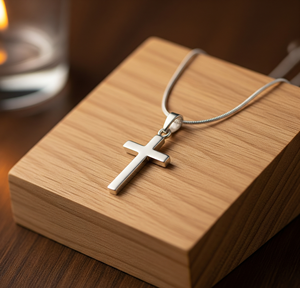 สร้อยคอเงินแท้ 925 ชุบทองคำแท้ ดีไซน์กางเขน สไตล์คลาสสิก เหมาะสำหรับทุกเพศ งานสั่งทำพิเศษ ชุบทองคำแท้ เหมาะเป็นของขวัญ - Product Image 5