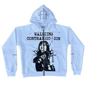 Sweat à capuche pour femme, tendance, avec fermeture éclair, orné de strass blancs, de badges tissés et de paillettes, confortable - Product Image 2