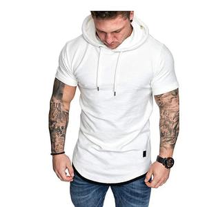 2025 nueva sudadera deportiva informal para hombre, camiseta de manga corta de Color sólido con logotipo frontal, moda masculina para verano - Product Image 5