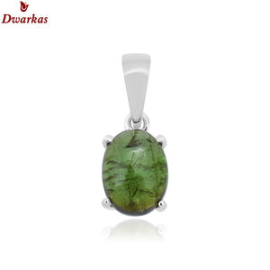 Venta al por mayor de Plata de Ley 925 sólida turmalina verde piedras preciosas colgantes elegantes colgantes para regalo - Product Image 1