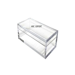 Luxury Designer White Storage Box Table Decoration <b>Clear</b> Glass Storage Box for Best Selling Office Table Top Acrylic Storage Box - Product Image 6