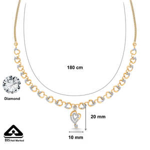 สร้อยคอเพชรทรงกลมสีทองแบบสั้น - Product Image 5