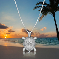 Nouvelle Breloque Tortue en Argent Sterling 925 Plaqué Or 26mm, Sertie de Pierres, Couleur Personnalisée, Haute Qualité, Vente en Gros, Fourniture de Bijoux