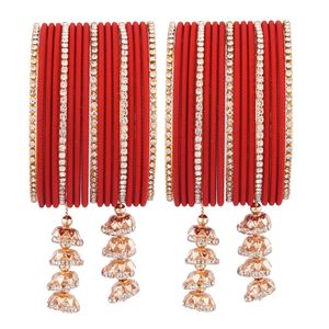 Brazalete DE BODA indio Brazalete de metal clásico con borla colgante Pulsera CZ Cristal nupcial Fabricante indio Joyería al por mayor - Product Image 1