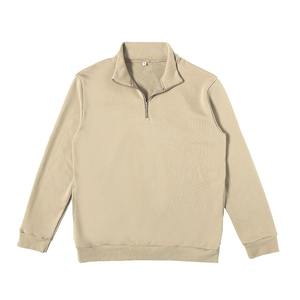 Sudadera de lana con media cremallera para hombre a la moda, tela gruesa de mezcla de algodón, interior suave de primera calidad, logotipo bordado OEM ODM, fábrica al por mayor - Product Image 5