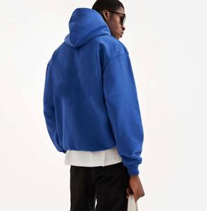 Nueva llegada de lujo de los hombres de peso pesado 300 gramos sudaderas de invierno de calidad superior personalizado impreso con capucha frontal liso teñido - Product Image 1