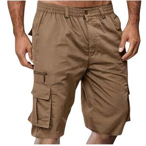 Faites votre propre short personnalisé pour hommes poches latérales cargo short taille élastique style short d'été braguette avant bouton fermeture - Product Image 5