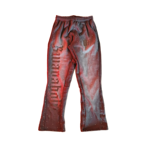 Acid Wash Rhinestone <b>Work</b> Fleece Women's Summer Breathable Four-Way Stretch Spandex/Polyester Jogger Flare <b>Pants</b> Active Bottoms - Product Image 1