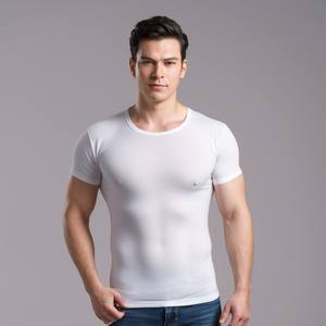 เสื้อกล้ามชายคุณภาพสูง ผ้าฝ้าย 100% GSM ต่ำ (สีขาว) ชุดชั้นในชายผ้าฝ้าย - Product Image 3