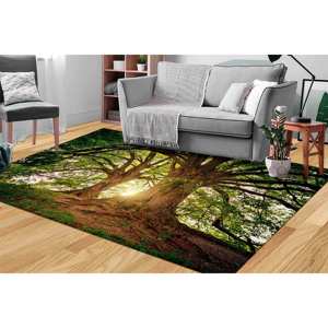 Alfombra Estampada Colorida - Diseño de Árbol, Naturaleza, Bosque, Estilo Rústico, Personalizada, Alfombra de Terciopelo - Product Image 3