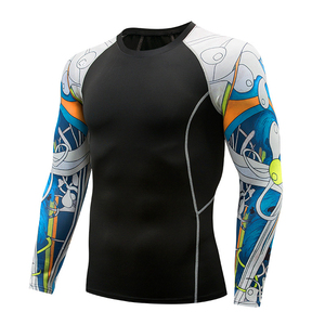 Precio barato Tops Rash Guard Camisas de compresión personalizadas para hombres Camisa de compresión de manga larga Rash Guard - Product Image 3