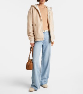 เสื้อฮู้ดมีซิปด้านหน้าโอเวอร์ไซส์สำหรับผู้หญิงผ้าคอตตอนใส่สบายปรับแต่งโลโก้ได้100% ด้านหน้า - Product Image 6