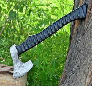 Top mejor alta calidad personalizado hecho a mano cocina Chef cuchillo Pizza hacha tipo Damasco acero cocina Pizza cortador con Funda de cuero - Product Image 6