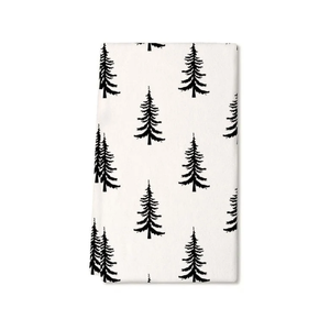 Serviette de cuisine quotidienne en coton 100% brodée, texture slub, séchage rapide, haute absorption, teinture naturelle, motif pin de ferme, 18x28 pouces - Product Image 1