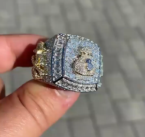 Bague de mariage hip-hop de luxe sur mesure, taille ronde brillante VVS, argent sterling 925, unisexe, sertie en canal, certifiée IGI - Product Image 2