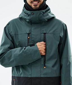 Traje de Esquí Unisex Impermeable y Transpirable con Cierre, Chaqueta de Esquí Aislante Azul Acero/Negro con Material de Nailon/Algodón - Product Image 6