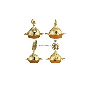 Conception et logo personnalisés disponibles Brûleur d'encens Bakhoor plaqué or de haute qualité en aluminium coulé de haute qualité de haute qualité - Product Image 1