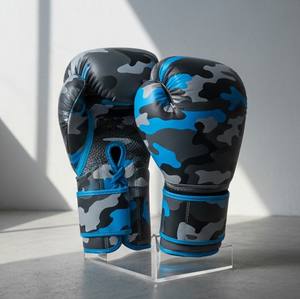 ถุงมือฝึกซ้อมหนังเมทัลลิกสีรุ้งระดับมืออาชีพ พร้อมเชือกผูกแบบแน่นหนา และแผ่นรองโฟมหลายชั้นสำหรับออกกำลังกาย - Product Image 1