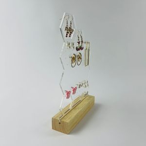 2025 prix d'usine présentoir à LED acrylique en forme de vague avec base en bois - Product Image 6