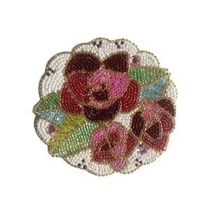 Posavasos con cuentas más preciado, diseño multicolor con forma Floral, bordado a mano, por artesanos expertos, conjuntos de posavasos con cuentas - Product Image 4