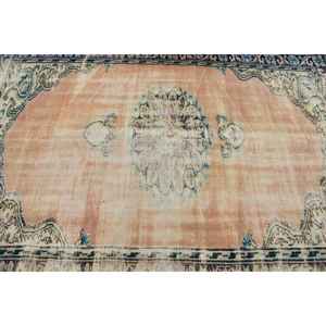 Alfombra de 6.2x8.5 pies, Alfombra Turca Vintage Grande, Alfombra de Lana Azul - Product Image 4