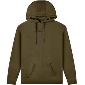 Hombres Pro Signature Hoodie Olive Heavyweight 100% algodón Relaxed Fit 3D Rubber Logo con cordones con punta de cera - Product Image 1