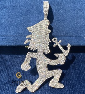 Colgante de Plata de Ley 925 con Moissanita VVS, Estilo Hip Hop, Diseño de Hacha y Ancla, con Incrustaciones de Piedras, Chapado en Rodio, para Fiesta Unisex - Product Image 1