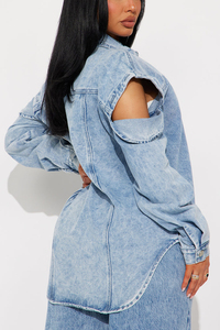 Chaqueta Vaquera Tejida Holgada y Transpirable para Mujer, Venta al por Mayor, Superventas, Ecológica, Reversible, Moda Primavera-Invierno - Product Image 2