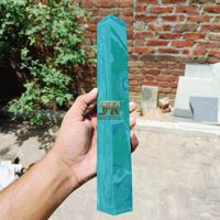 Bloque de piedra turquesa reconstituida de remolino verde 36x36x300mm para mangos de cuchillos, fabricación de bolígrafos, incrustaciones de joyería y aplicaciones artesanales