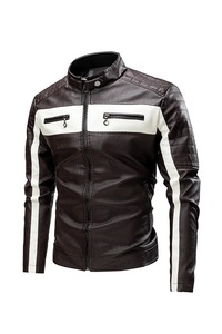 Nueva chaqueta de cuero de grano completo con cuello de pie para invierno, chaqueta de cuero de negocios para hombre, chaqueta de motocicleta de talla joven y grande para hombre - Product Image 6