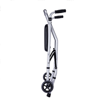 Déambulateur pliant en aluminium MDK avec dossier, 2 roues, léger, certifié CE, capacité 100 kg, 60 cm, aide à la mobilité pour personnes âgées, classe I