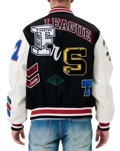 Veste de baseball personnalisable à la mode pour hommes col montant école Letterman Chenille lettres patchs pour la saison de printemps-vente en gros - Product Image 3