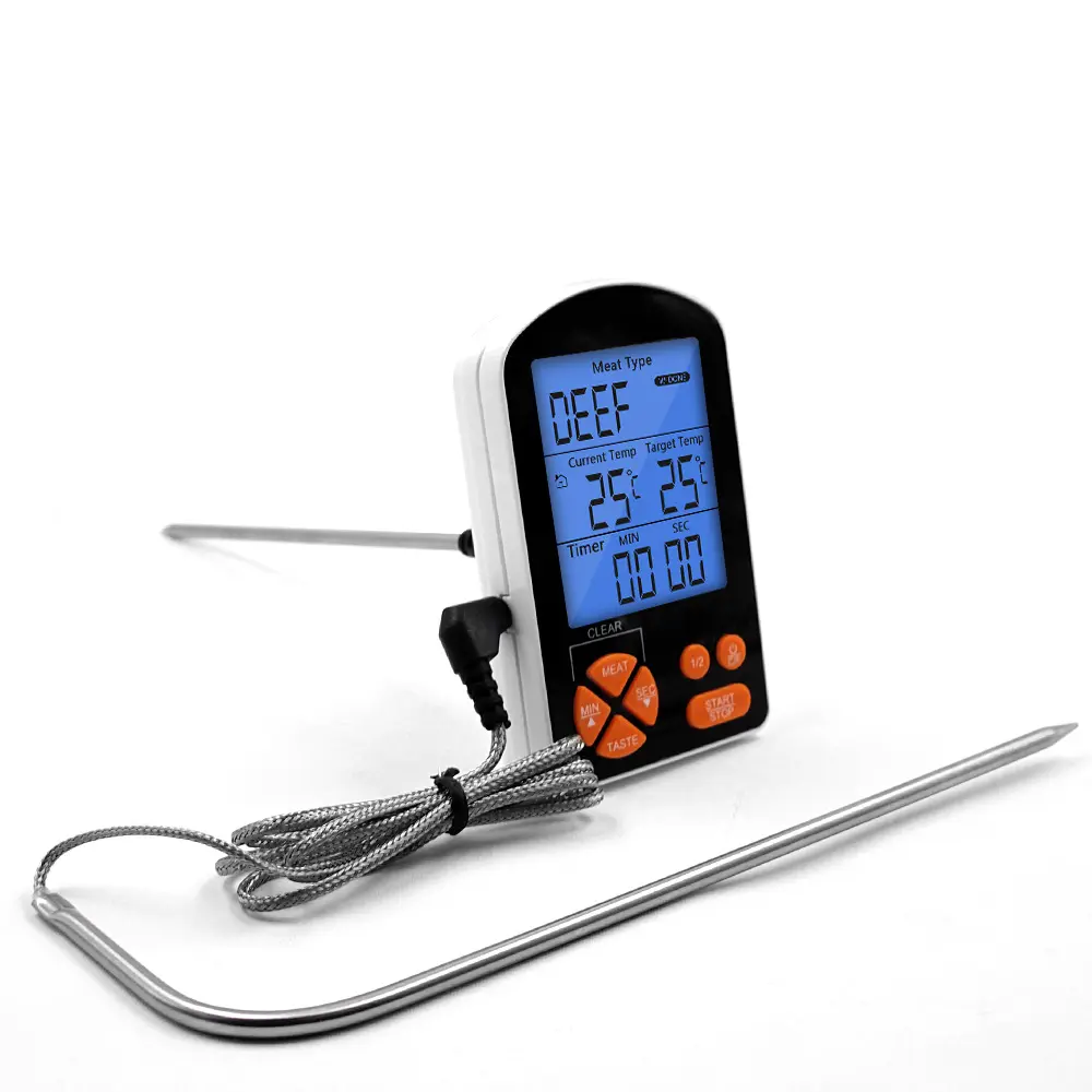 HTM185 termometro digitale per la carne con magnete e doppia sonde per la cottura barbecue caffè e caramella