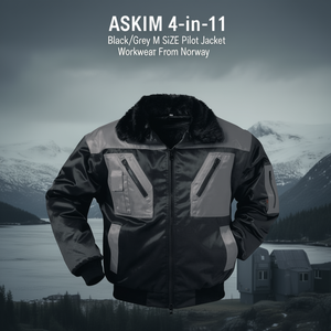 ASKIM 4-in-1 Black/Grey M Size <b>Pilot</b> <b>Jacket</b> Workwear From Norway - Product Image 3