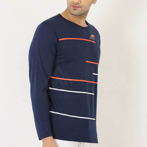 Camisa hecha de algodón de manga larga Slim Fit Camisetas de manga larga para hombres para venta en línea Camiseta de manga larga de bajo precio - Product Image 2