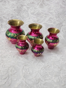 ชุด dolli gadwi ทองเหลืองหลายชุด (7นิ้ว) ตกแต่งด้วยทองเหลืองพรีเมี่ยมชุดทอง gadwi doli หม้อทองเหลือง - Product Image 4