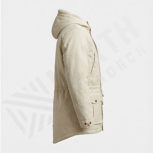 Veste parka d'hiver chaude à capuche pour homme, tissu en toile, col montant, manteau isolé thermique, vêtements d'extérieur résistants, protection contre la neige - Product Image 3