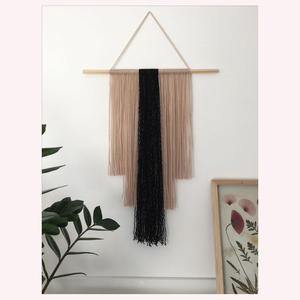 Hilo hecho a mano de dos tonos para colgar en la pared, arte de fibra suave y elegante en gris y blanco para decoración de apartamentos y hogares - Product Image 2