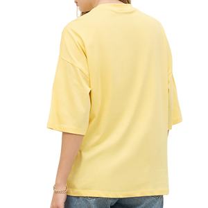 Venta al por mayor 100% algodón cuello redondo transpirable Mujer manga larga Camiseta Casual Oversize Hip Hop diseño con impresión Digital - Product Image 3